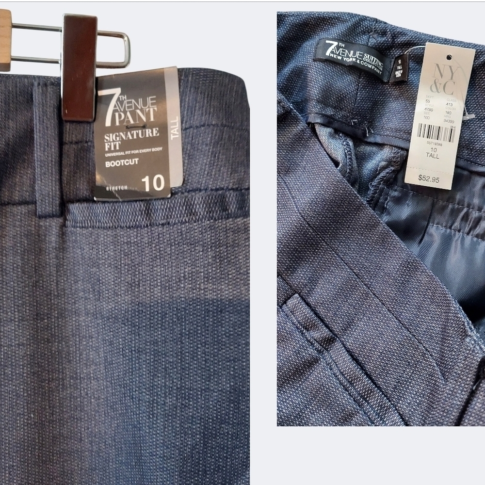 NWT 7th AVENUE Blue Bootcut        Trousers ~size 10 TALL - Picture 6 of 6